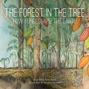 Cover of The Forest in the Tree featuring an illustration of cacao trees c