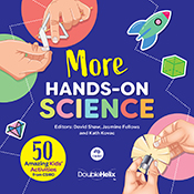 Cover of 'More Hands-On Science' featuring two sets of hands holding mater