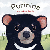 Cover of 'Purinina', featuring an illustration of a Tasmanian Devil.