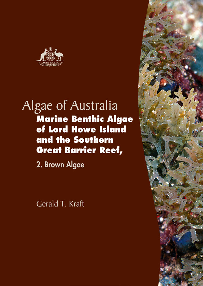 The cover image of Algae of Australia: Marine Benthic Algae of Lord Howe Island and the Southern Great Barrier Reef, featuring a plain brown cover wit