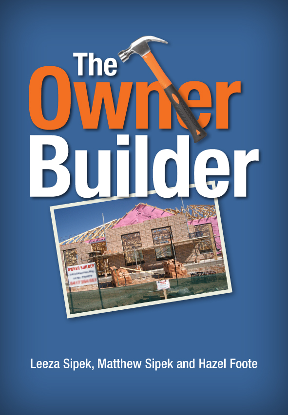 The cover image featuring a picture of a house under construction and a hammer encorporated into the book title font, against a plain blue background.
