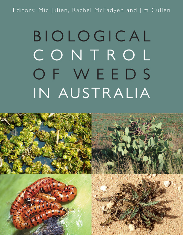 The cover image of Biological Control of Weeds in Australia, featuring four images of weeds and insects.