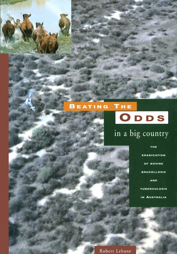 The cover image featuring an arial view of black and white shrub land with a picture of cows running through water in the top left.