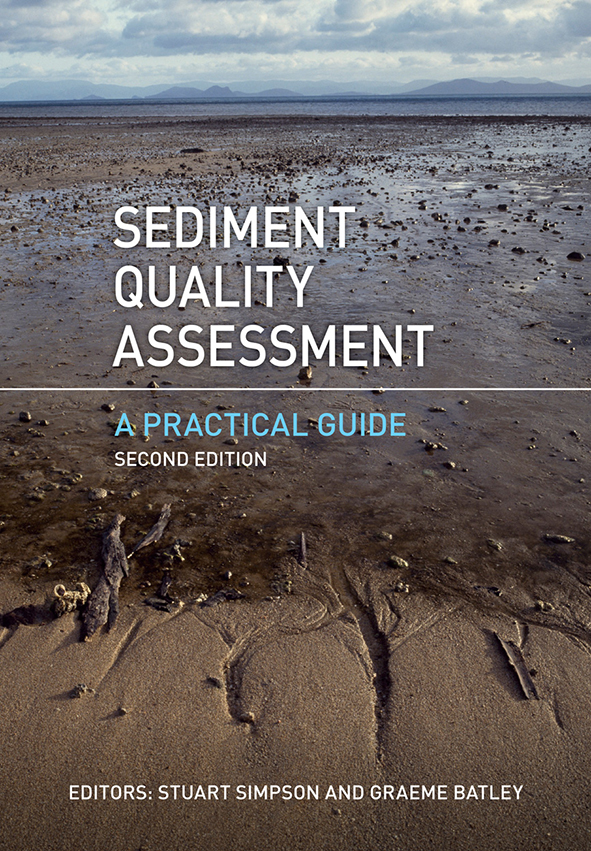 Cover image of Sediment Quality Assessment, featuring a large image of flat sandy soil at low tide.