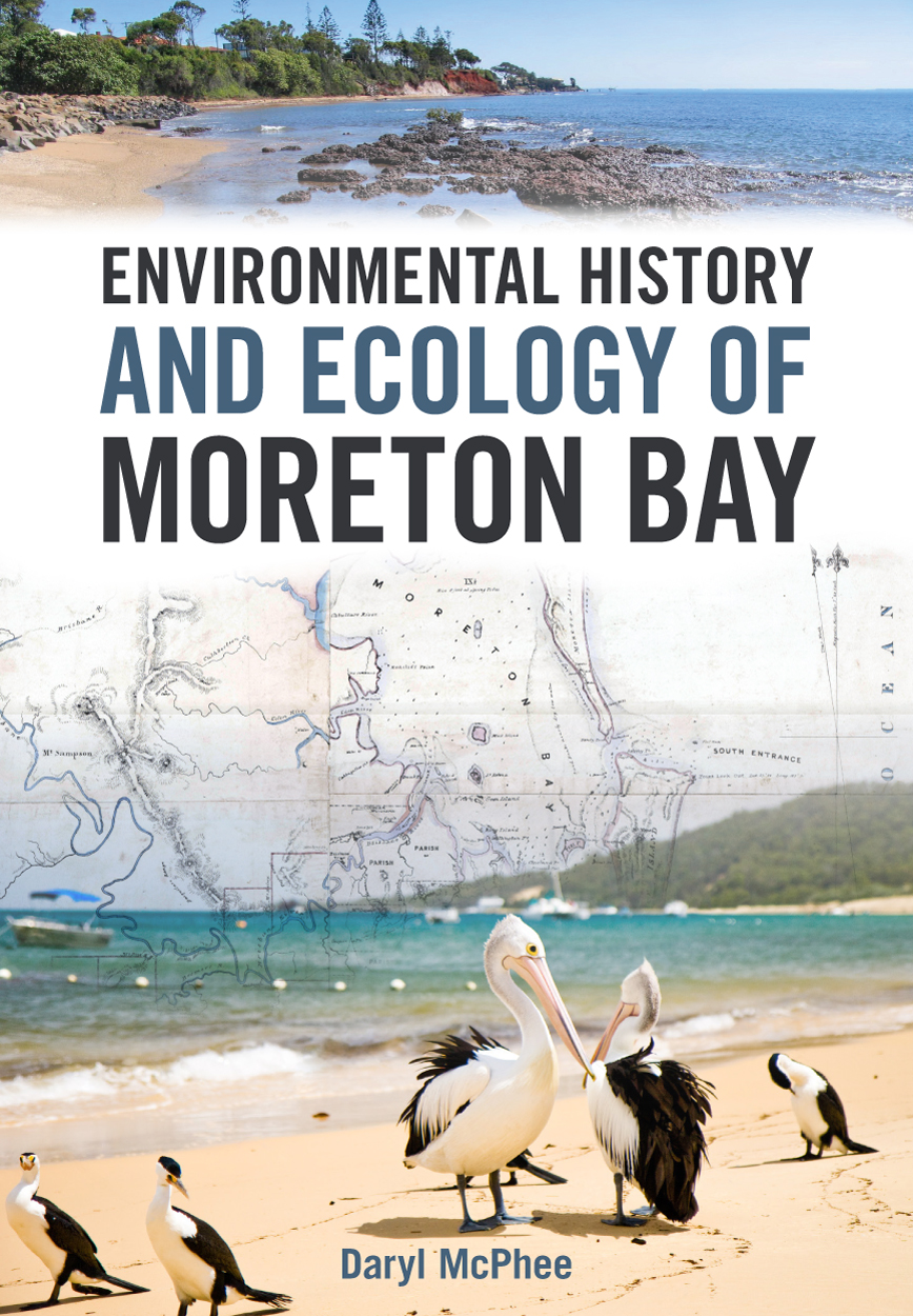 Cover featuring a compilation of photos of the bay with an old map of the region.