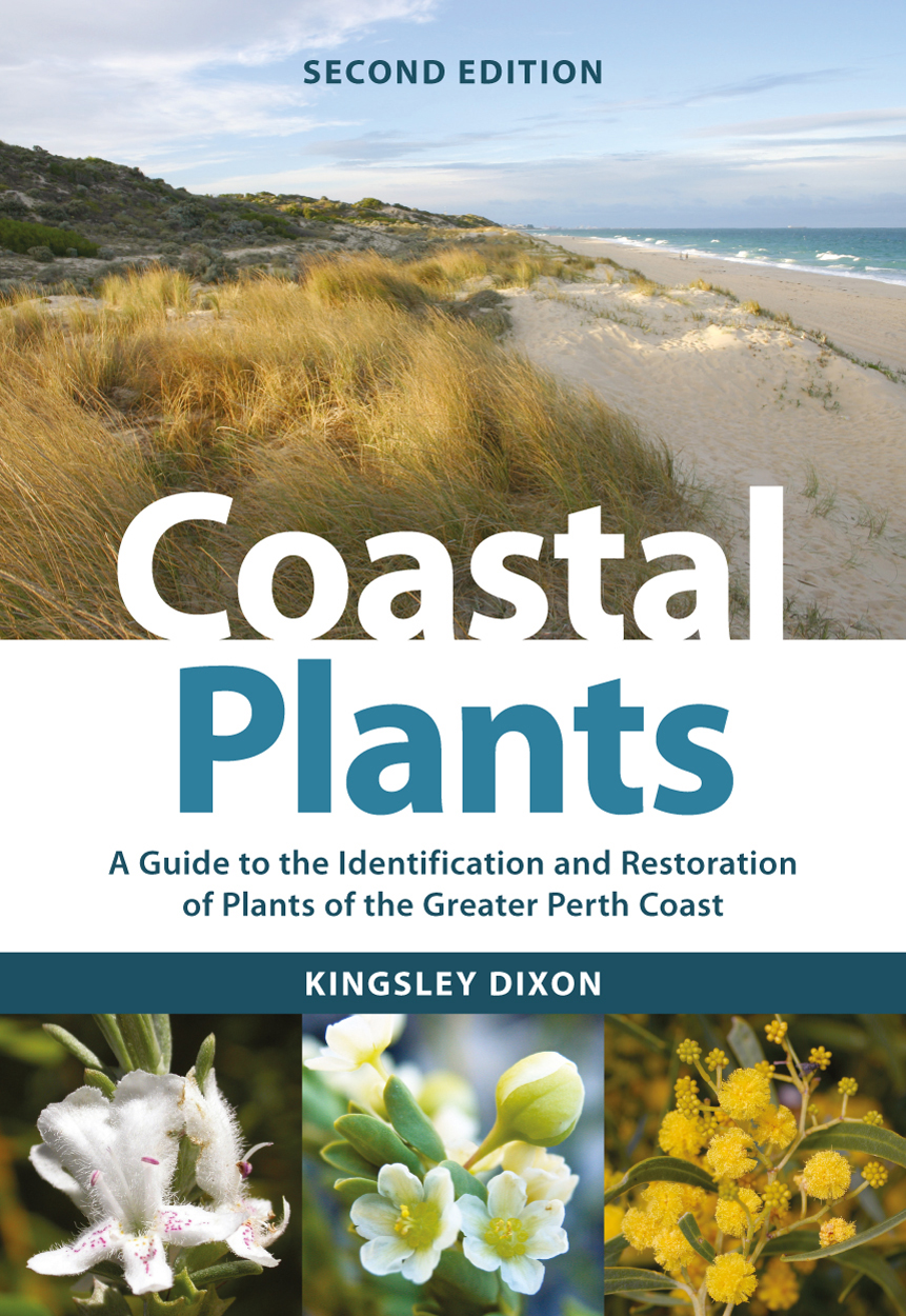 Cover of Coastal Plants Second Edition featuring a photo of grasses growing on sand dunes with the ocean in the background and a row of smaller photos