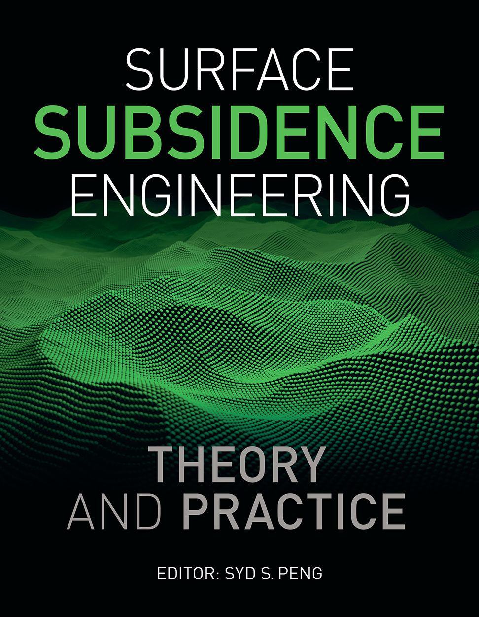 Cover of Surface Subsidence Engineering featuring a green digital model of a landscape surface on a black background