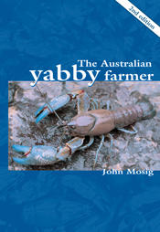 The cover image of The Australian Yabby Farmer, featuring a yabby with blu