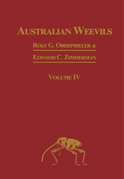 Cover of Australian Weevils Volume IV, featuring the text and an illustrat
