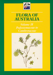 Cover image of Flora of Australia Volume 18, featuring botanical illustrat
