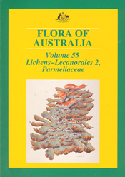 The cover image of Flora of Australia Volume 55, featuring a lichen, again
