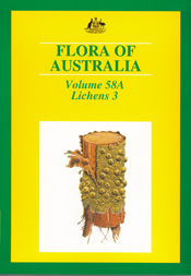 The cover image of Flora of Australia Volume 58A, featuring a log with lic