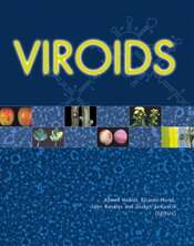 The cover image of Viroids, featuring a blue image of viroids, with six smaller images tiled across the middle.