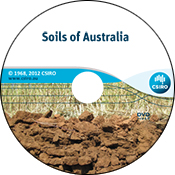 Image of Soils of Australia DVD, featuring a cross-section of soil and gra