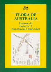 The cover image of Flora of Australia Volume 43, featuring plant sections