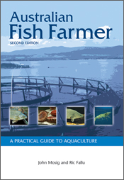 The cover image of Australian Fish Farmer, featuring a fish farm tub, with