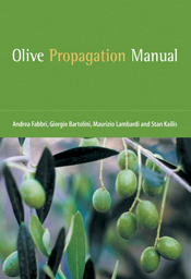 The cover image of Olive Propagation Manual, featuring green olives dangli