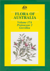 The cover image of Flora of Australia Volume 17A, featuring a Grevillea br