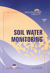 Cover image of Soil Water Monitoring, featuring an abstract blue and orang
