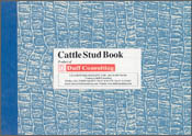 Cover image of Cattle Stud Book, featuring a leather-look blue textured ba