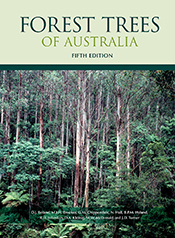 The cover image of Forest Trees of Australia, featuring tall trees and differing levels of green tree leaves.