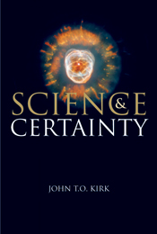 The cover image of Science and Certainty, featuring a plain navy cover wit