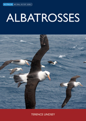 The cover image of Albatrosses, featuring albatrosses in flight over the o