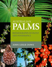 The cover image of Australian Palms, featuring rectangular images of palm