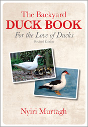 The cover image of The Backyard Duck Book, featuring two images of ducks,