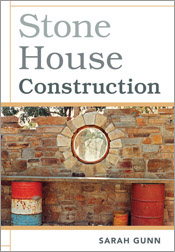The cover image of Stone House Construction, featuring a stone wall with a