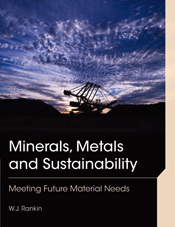 The cover image of Minerals, Metals and Sustainability, featuring a black