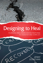 The cover image of Designing to Heal, features a close up view of a crack