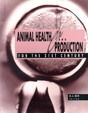 The cover image of Animal Health and Production for the 21st Century, features a pink tinged microscopic view of a cell.
