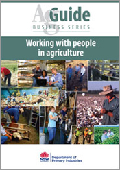 Cover image of Working with People in Agriculture, features a collection o