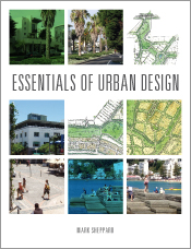 The cover features urban maps and photos of urban environments on a white background.