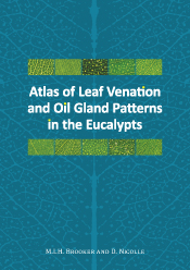 Cover image featuring a aqua and dark blue close up image of a leaf, with all the lines and spots visable.