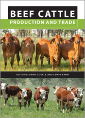 The cover of Beef Cattle Production and Trade, featuring photos of four ca