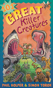 Cover image of 101 Great Killer Creatures features illustrations of a larg