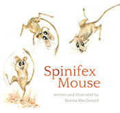 An illustrated dancing spinifex mouse named Cheeky