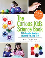 A photographic collage of children having fun with the science experiments