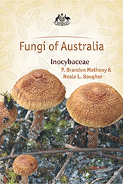 Cover featuring a photo of brown Inocybaceae mushrooms against a beige bac