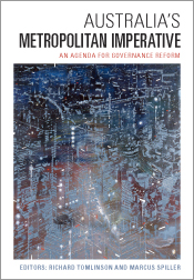 Cover of Australia's Metropolitan Imperative featuring an abstract paintin