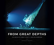Underwater photograph of wrecked bow of the HMAS Sydney II, illuminated by