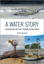 Cover of A Water Story featuring photos of a river, windmill and dam