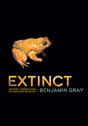 Cover of 'Extinct', featuring a painting of the Eungella Gastric Brooding
