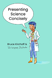 Cover of 'Presenting Science Concisely', featuring an illustration of a sh