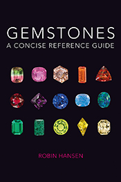 Cover image for Gemstones, featuring gemstones of many cuts and colours on a black background.