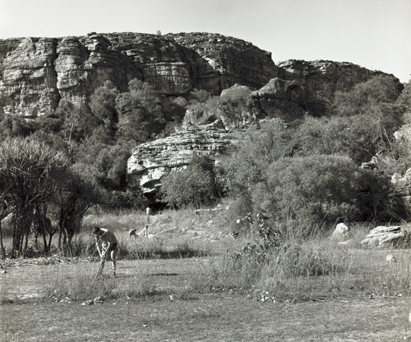 Inspecting the site during the East Alligator Survey, Northern Territory 1965