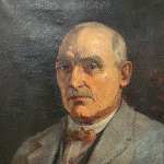 A photograph of a portrait painting of George Percy Darnell‐Smith, by Mary Will‐Slade, entered for the Archibald Prize in 1931.