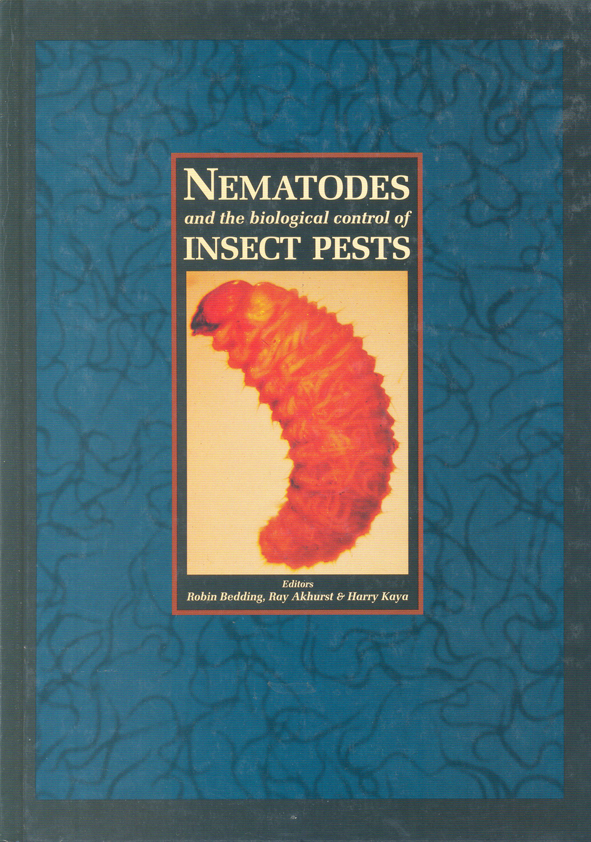 The cover image featuring a dark orange nemotode, against a pale orange background, set into a dark blue cover.